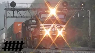 Norfolk Southern Trains in Lilly, PA at Pennsylvania Railroad Signal Bridge & PL Signals PT 254