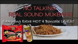 Jeesun Orang Korea Makan SAMYANG EXTRA HOT + BON CABE LV30  [핵 불닭볶음면을 더 맵게!][SUB : IDN, KOR]