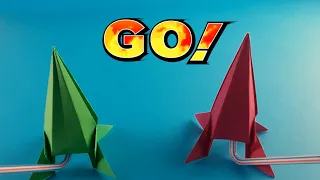 Как сделать ракету из бумаги /Оригами ракета /Летающая ракета из бумаги