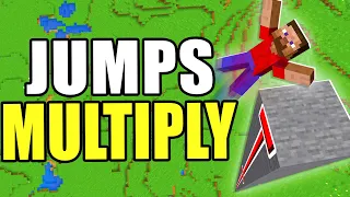 Minecraft but every jump multiplies the jump height