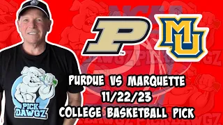 Purdue vs Marquette 11/22/23 Free College Basketball Picks and Predictions  | NCAAB Pick