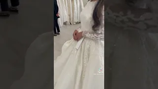 THIS. WEDDING. DRESS 🤍 #dinahawidi #weddingdress #shorts #short #bts  #businessproposal