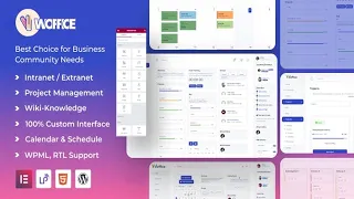 Woffice - Intranet, Extranet & Project Management WordPress Theme Free Download