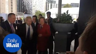 Boris Johnson arrives at Tory Party conference in Birmingham