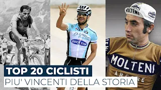 Top 20 ciclisti più vincenti della storia