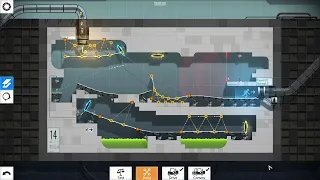 Bridge Constructor Portal Level 14, No Stickman Fall, No Bridge Collapse Solution.