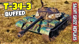 WoT T-34-3 Gameplay ♦ Buffed 8 Frags ♦ Medium Tank Review