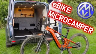 Stealth MTB campervan: I made a Ford Transit Connect into an awesome eBike Microcamper. 4K full tour