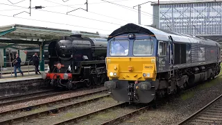 May Day Steam and other Movements at Carlisle. Braunton, DRS Convoy, 66s, 70  01 May 24