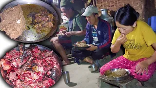 Local Chicken Curry with Rice in Village Kitchen || village cooking channel chicken #mukbang