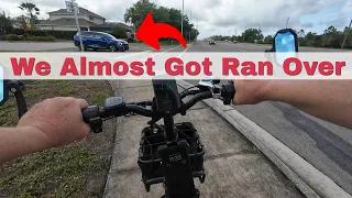 ebiking to Lunch | WE ALMOST GOT HIT!!