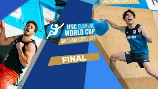 Salt Lake City IFSC Bouldering World Cup 2024 │men final full replay with Alex Honnold commentary !