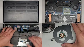 HP Omen Laptop 15-ek0013dx Disassembly RAM SSD Hard Drive Upgrade Battery Fan Replacement Repair