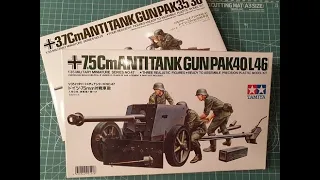 Old School Cool. Tamiya 1/35 75mm Pak 40 & 37mm Pak 35. Double review