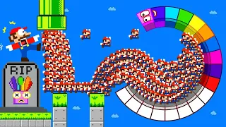 Ultimate Clash: Mario vs 999 Tiny Mario's March Madness ESCAPE Snake Calamity | R.I.P Mario...