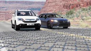 محاكي الحوادث : السيارات ضد الشوك 15# BeamNG drive