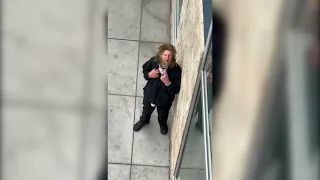 Homeless man smokes meth in in broad daylight in San Diego