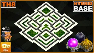 NEW! TH8 Hybrid Base 2024 COPY LINK | COC Town Hall 8 Trophy Base