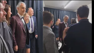 Andrea Bocelli & Emma Heester Meet With His Fans At O2 Prague 2024 During Andrea Bocelli World Tour