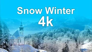 Meditation 4k Relaxation Film | Snow Winter 4k Relaxing Music | Winter Soundscape | Film 4k