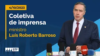 Ministro Barroso fala com jornalistas sobre debate no Congresso a respeito de mudanças no STF