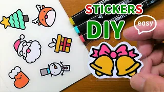 Very Easy！How to Make Your Own Stickers! Stickers DIY & Christmas Drawing