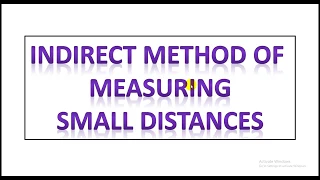 Indirect method for measuring small distances - Avogadro's hypothesis