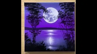 Full Moon Painting / Acrylic Painting for Beginners