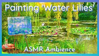 ART AMBIENCE MONET PAINTING WATER LILIES / With Classical Piano Music for Studying, Relaxing, Sleep