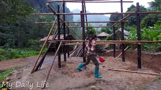 Complete the cabin frame - the process of building a cabin in the wilderness part2 - My Daily Life