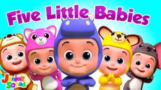 Five Little Babies Jumping on the Bed Nursery Rhyme & Baby Song by Junior Squad