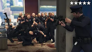 Playing GTA 5 - BAD COP Michael VS Five Star Police Shootout at PONSONBYS! (Crazy Cop Life)