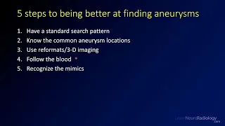 5 ways to improve your brain aneurysm search pattern