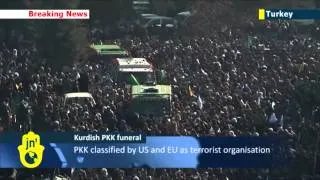 Funerals of Kurdish women slain in Paris: huge crowds in Turkey honour PKK-linked victims
