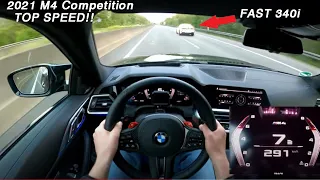 BMW M4 Competition 2021 Autobahn Review |  Acceleration and Autobahn POV (292km/h)🏁|by Cars2Drive DE