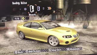 Need for speed most wanted Pontiac GTO all body kits