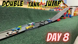 DIECAST CARS RACING | DOUBLE TANK JUMP TOURNAMENT 8