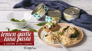 Garlic Lemon Pasta & Savory Tuna Toasts feat. San Miguel Del Mar | The Tummy Train