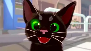Маленький Черный Котик #2 Little Kitty, Big City. Сторожевая собака и хамелеон на Пурумчата