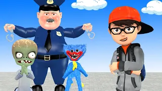 Brave Police Punish Bad Guys Huggy Wuggy Rescue Baby Nick - Scary Teacher 3D Happy Ending Animation