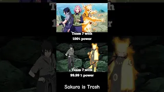 TEAM 7 actual power without Sakura #funny #viral #anime #naruto #kakashi #sasuke #shorts#itachi