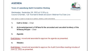 Audit Committee - Sep 28, 2022