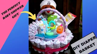 HOW TO MAKE A DIAPER BASKET/ baby shower gift