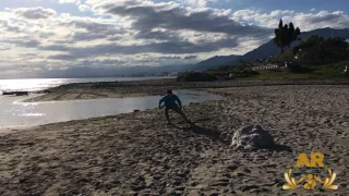 Deporte en playa al aire libre