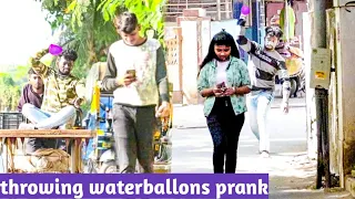 throwing water balloons prank || ‎@RD prank 