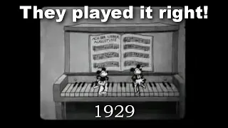 This 1929 Animation played the Piano Correctly!