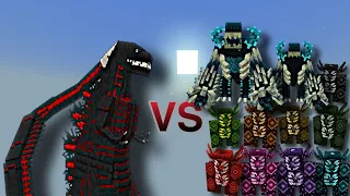 Shin Godzilla (phase 4) vs Warden Plus (Zordens and Powerful Wardens) - Mob Battle