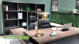 H series,Modern luxury office painting l shaped boss ceo director desk executive wooden office table