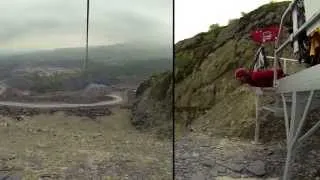 100 mph zip line ride over Penrhyn Quarry, North Wales