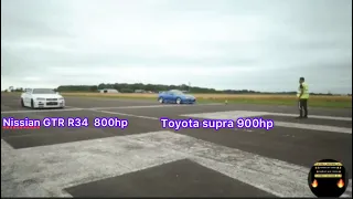 TWO LEGENDARY CARS🔥 800hp GT R R34 VS 900hp SUPRA